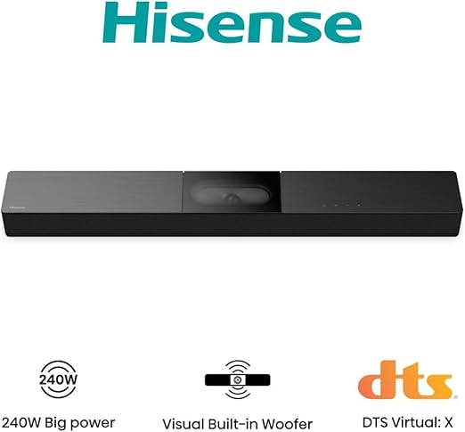 Hisense HS2000 2.1 Channel Soundbar – 240W Dolby Audio Sound System with Built-In Subwoofer, DTS Virtual:X & Bluetooth