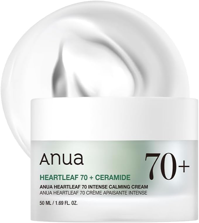 ANUA Heartleaf 70 Intense Calming Cream with Ceramide, Panthenol, Heartleaf Extract, Korean Skincare, 50ml /1.69 fl.ozPersonal CareANUA Heartleaf 70 Intense Calming Cream is specially crafted to soothe sensitive and irritated skin. Packed with 70% heartle