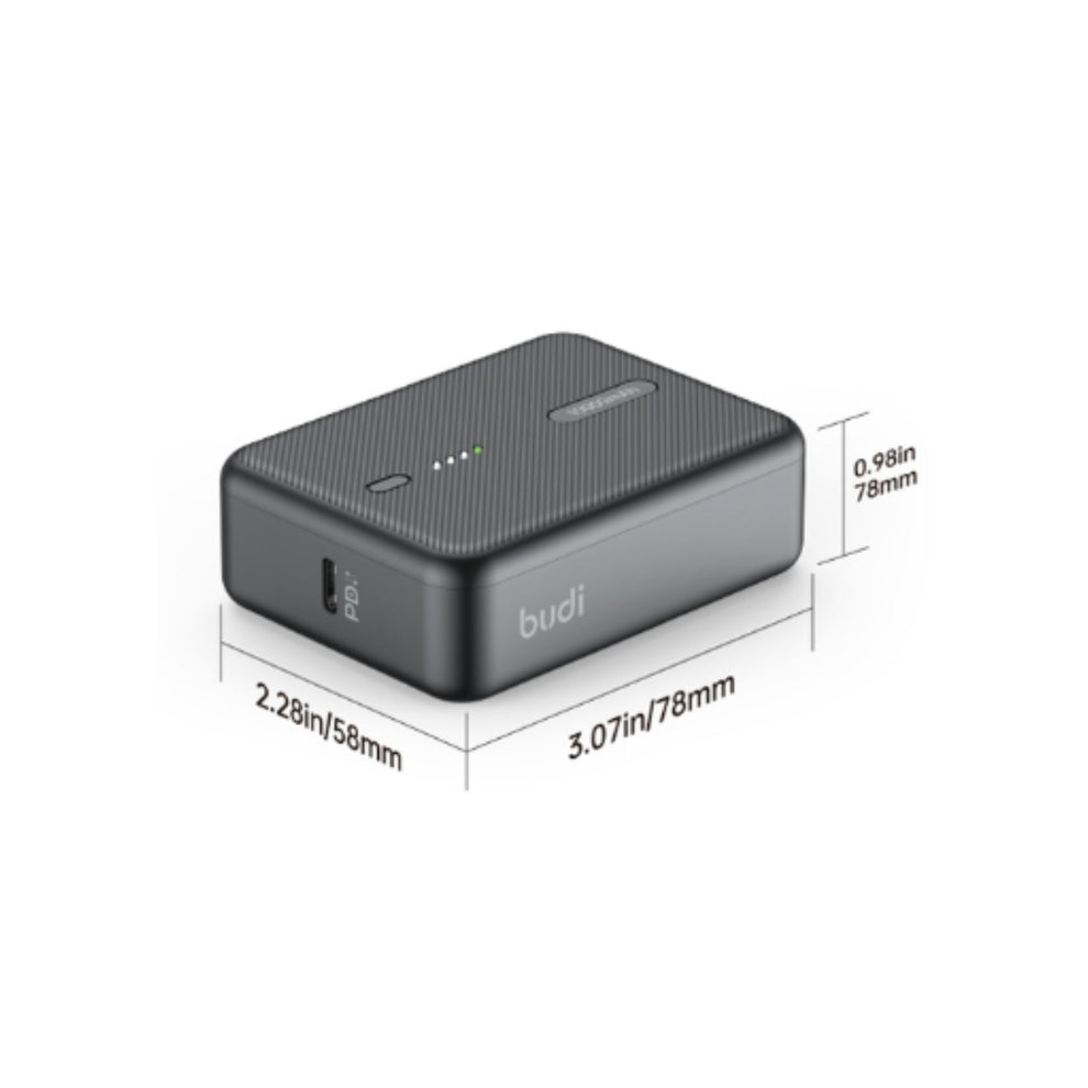 Budi 10000 mAh 20W PD+QC3.0 Mini Power Bank
