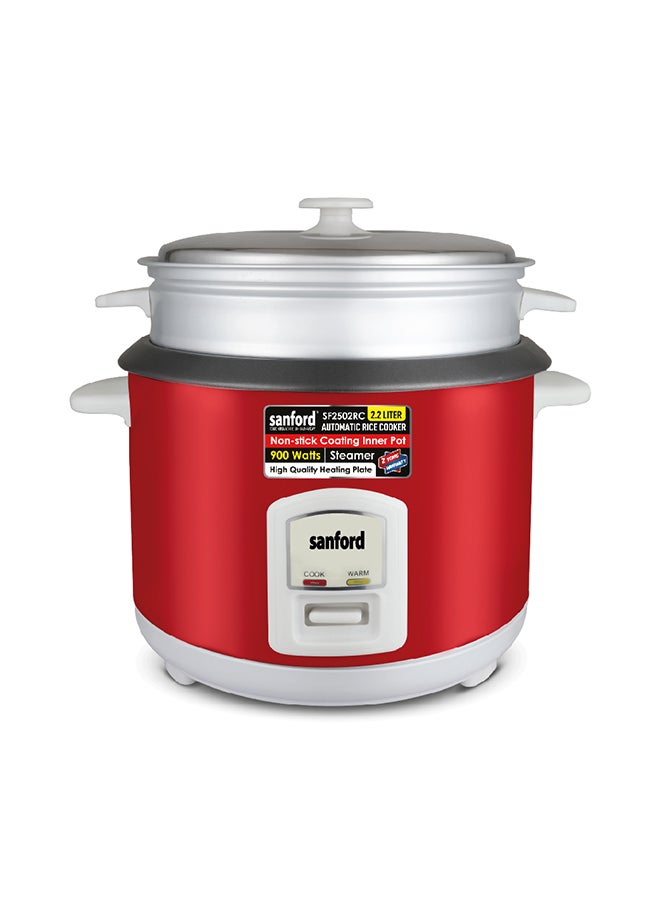 Sanford Rice Cooker 2.2 L 900 W SF2502RC-2.2L BSKitchen Storage2.2L Capacity Rice Cooker. Automatic Rice Cooker Equipped with Magnetic Controlling System. Solid Construction. Stainless Steel Top Cover. Easy to Operate. Keep Warm and Cooking Function. Non-
