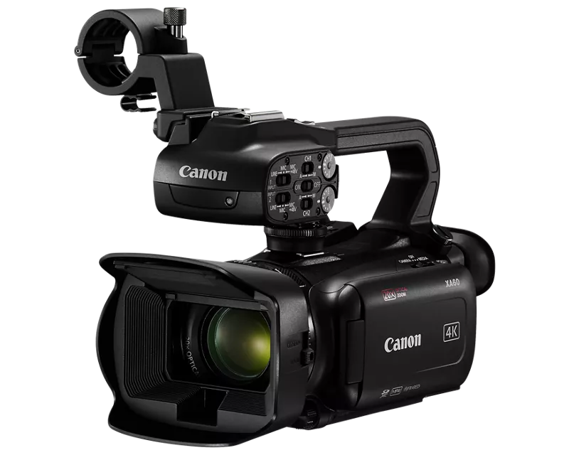 Canon XA60 Professional UHD 4K Camcorder with LCD Touchscreen and 20x Optical Zoom Lens - BlackCamerasOption to view the date and time in the on-screen display (OSD) while recording; white balance can be changed while recording. 1/2.3" CMOS Sensor, DIG!C