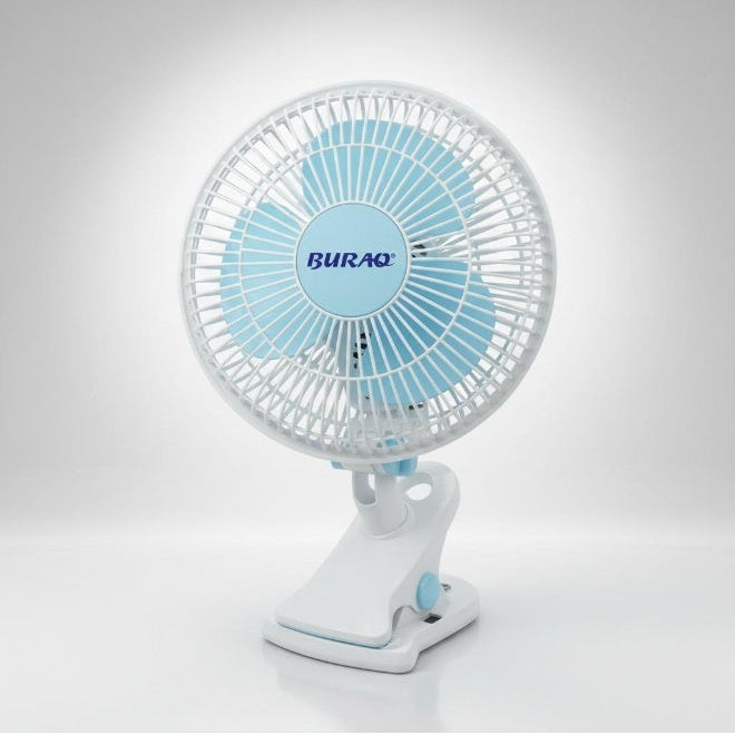 BURAQ 8-Inch 3-in-1 Clip Fan – White