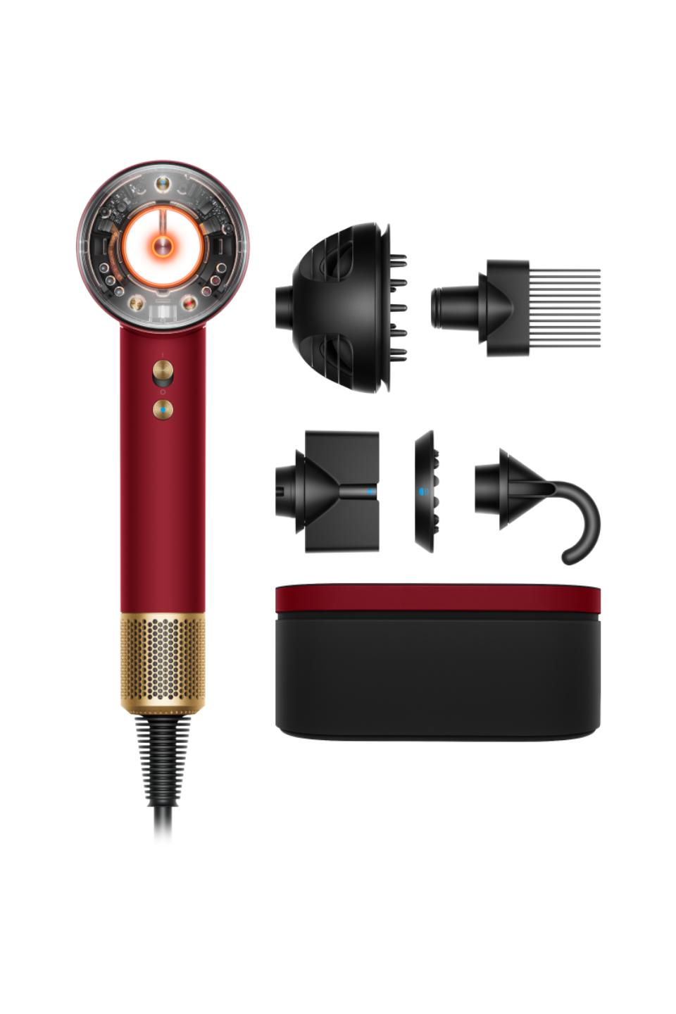 Dyson Supersonic Nural Hair Dryer (Red Velvet/Gold) International VersionHair CareUnwrap Dyson Supersonic Nural in special edition Red velvet and gold with exclusive accessories. Dyson Supersonic hair dryer with added intelligence. Intelligent drying, no