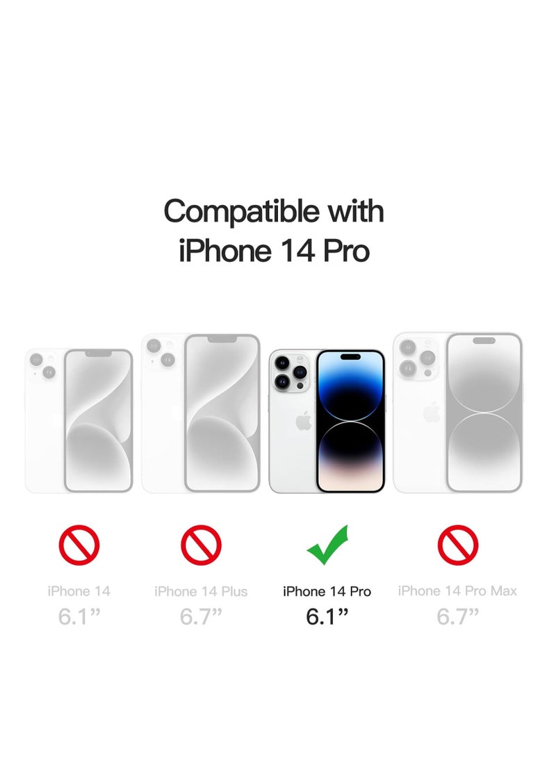 Case for iPhone 14 Pro 6.1-Inch, Non-Yellowing Shockproof Phone Bumper Cover, Anti-Scratch Clear Back (Clear)