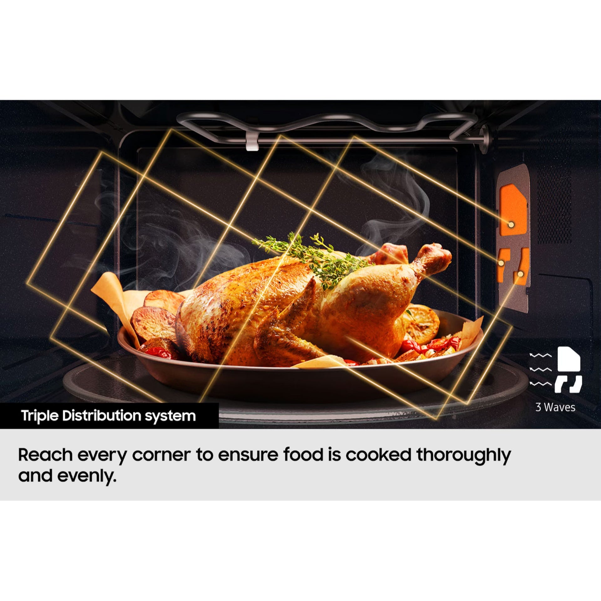 Samsung 32L Solo Microwave Oven 1500W – Black, Ceramic Enamel Interior, Auto Cook & Power Defrost (MS32DG4504)