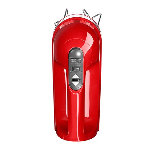 KitchenAid 5KHM9212BER 9-Speed Hand Mixer – Powerful DC Motor, Stainless Steel Beaters, Whisk, Dough Hooks, Mixing Rod & Storage Bag, Empire Red