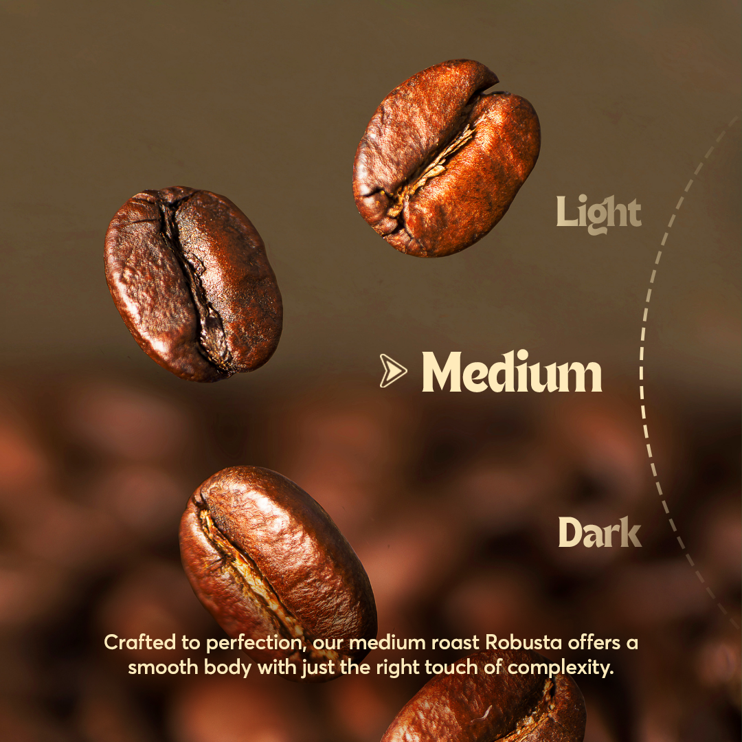 The Caphe Vietnam Fine Robusta Ground Coffee - 500 G | Honey Process | Medium Roast, 100% Organic Robusta | Vietnamese Coffee Ground