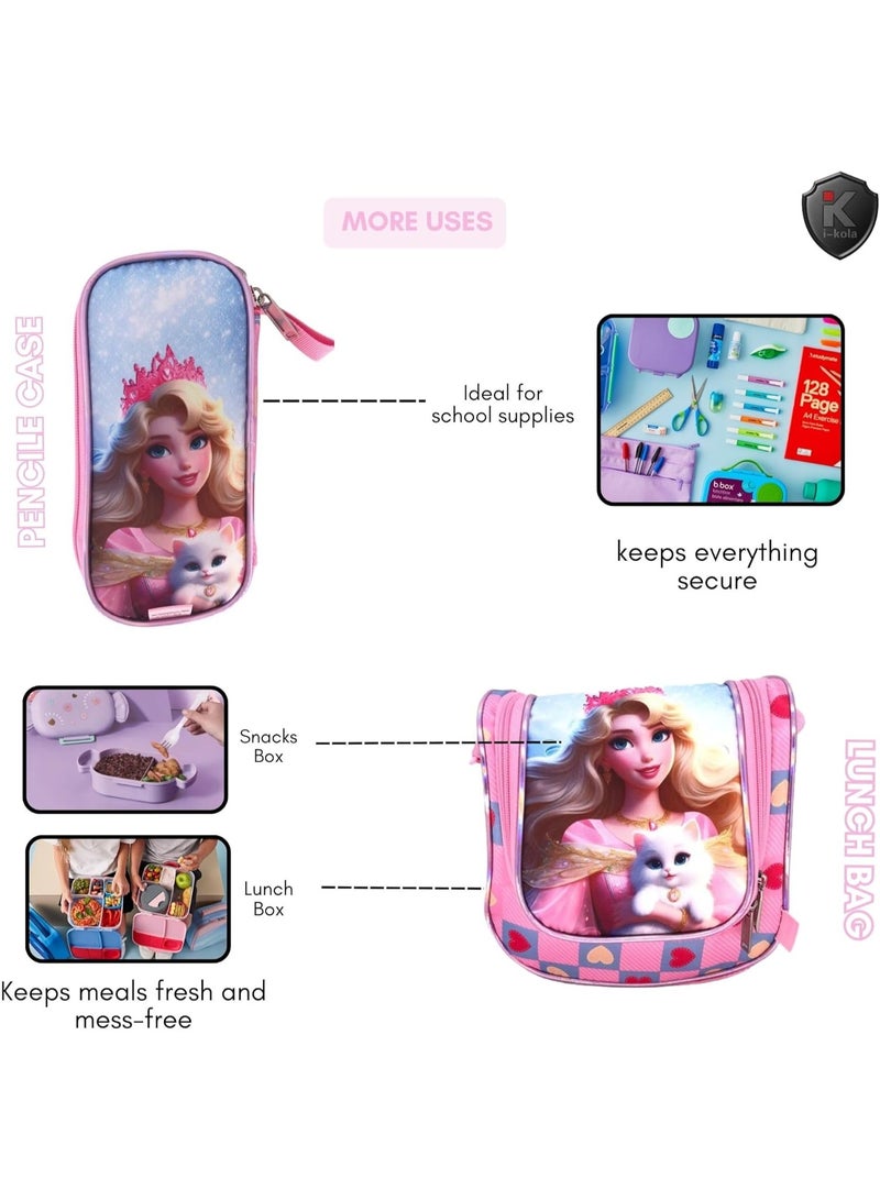 Barbie-themed pencil case with multiple uses on a white background