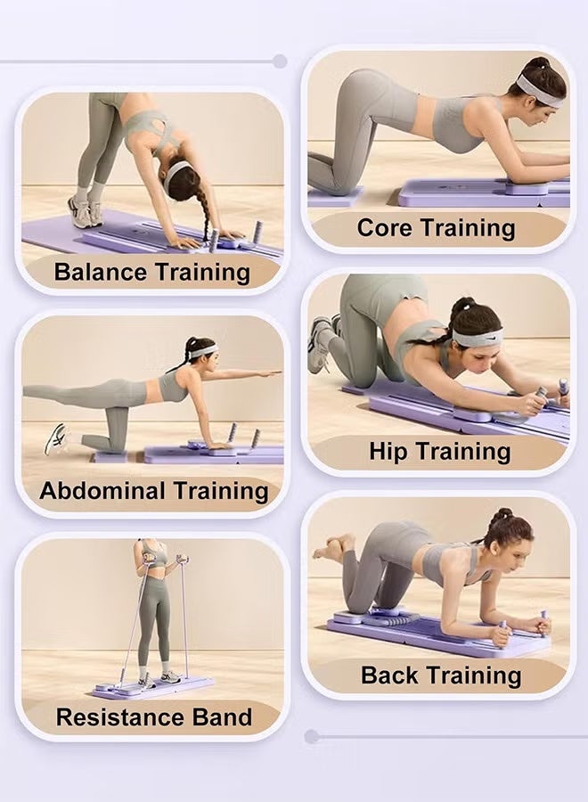 Jourvent Foldable Pilates Board with 5-in-1 Sliding Functions