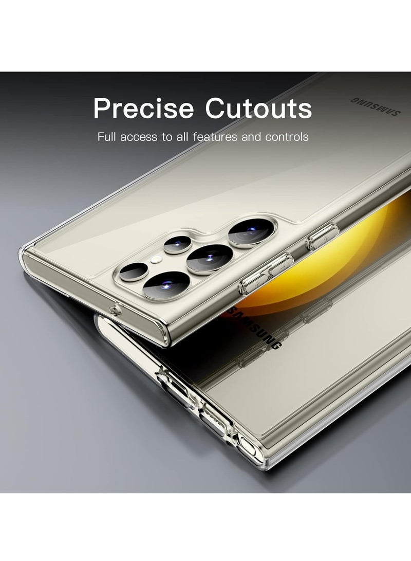 Case for Samsung Galaxy S23 Ultra 5G 6.8-Inch, Non-Yellowing Shockproof Bumper Protective Phone Cover, Anti-Scratch Hard PC Back (Clear)