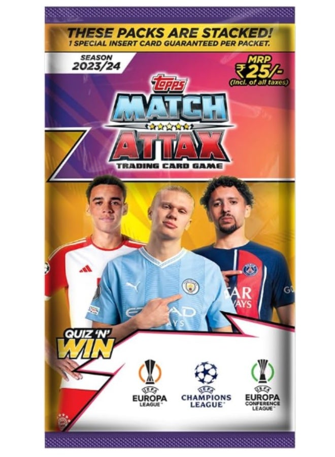 Topps UEFA Match Attax 23/24 Flow Pack – 40 Collectible Football Cards