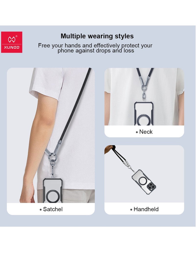 XUNDD Crossbody Lanyard with Builtin Cable (USBC Compatible with Lightning) 27W Charging Cable Body Neck Lanyard for Compatible with iPhone 14 Pro Max iPhone 14 Pro 14 Plus 13 Pro Max etc (1.2M) (Pink)Mobile AccessoriesBuilt-in 27W Charging Cable: Feature