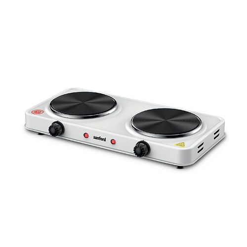 Sanford Electric Double Hot Plate 2500 Watts, SF5012HPT BSKitchen AppliancesDouble Hot Plate (155mm + 185mm). 1000+1500 Watts. Rapid Heating Element. 5 Adjustable Temperature Control. ON/OFF Indicator Lights. Non-Slip Feet. Compact and Ideal for Cooking w