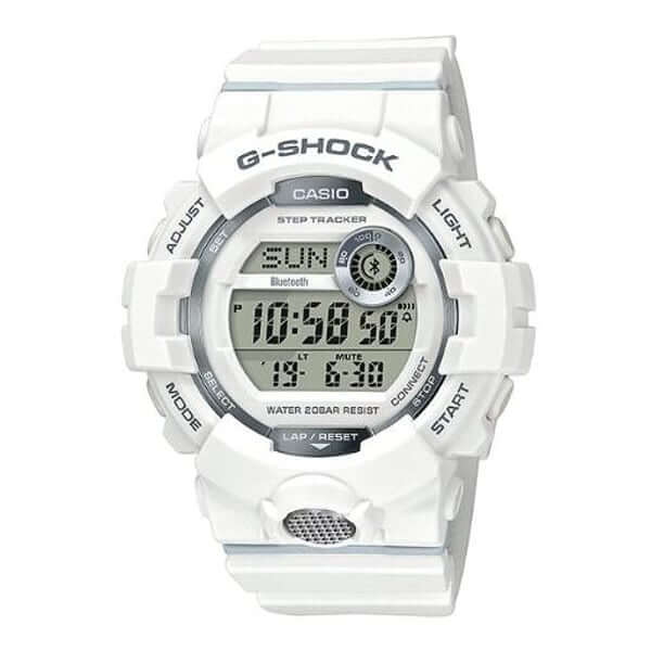 Casio G-Shock GBD-800-7DR Digital Watch – Bluetooth, Step Tracker, White Sports Design | LetsTango UAEJewelleryDesigned for active lifestyles, the Casio G-Shock GBD-800-7DR combines rugged durability with smart fitness features. Its sleek white finish and