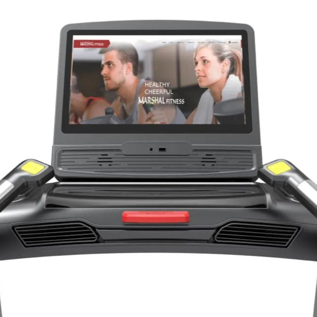 Marshal Fitness Heavy Duty Commercial Treadmill with Incline and TV 15.6" - 10.0HP Motor, MF-6019-AC-TVSports & FitnessMotor Power: AC 10.0HP (TV Available) Max weight: 240kg Input voltage: 220V 50-60Hz Speed (km/h): 1.0-20 Incline: Electric 0-20% Console