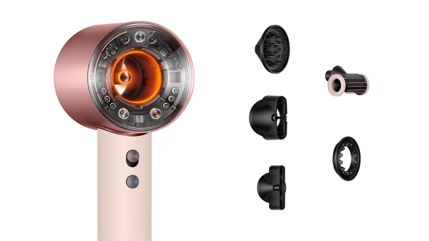 Dyson Supersonic Nural Hair Dryer HD16 Ceramic Pink/Rose Gold, International VersionHair CareUnwrap Dyson Supersonic Nural in Ceramic Pink/Rose Gold with exclusive accessories. Dyson Supersonic hair dryer with added intelligence. Intelligent drying, no he