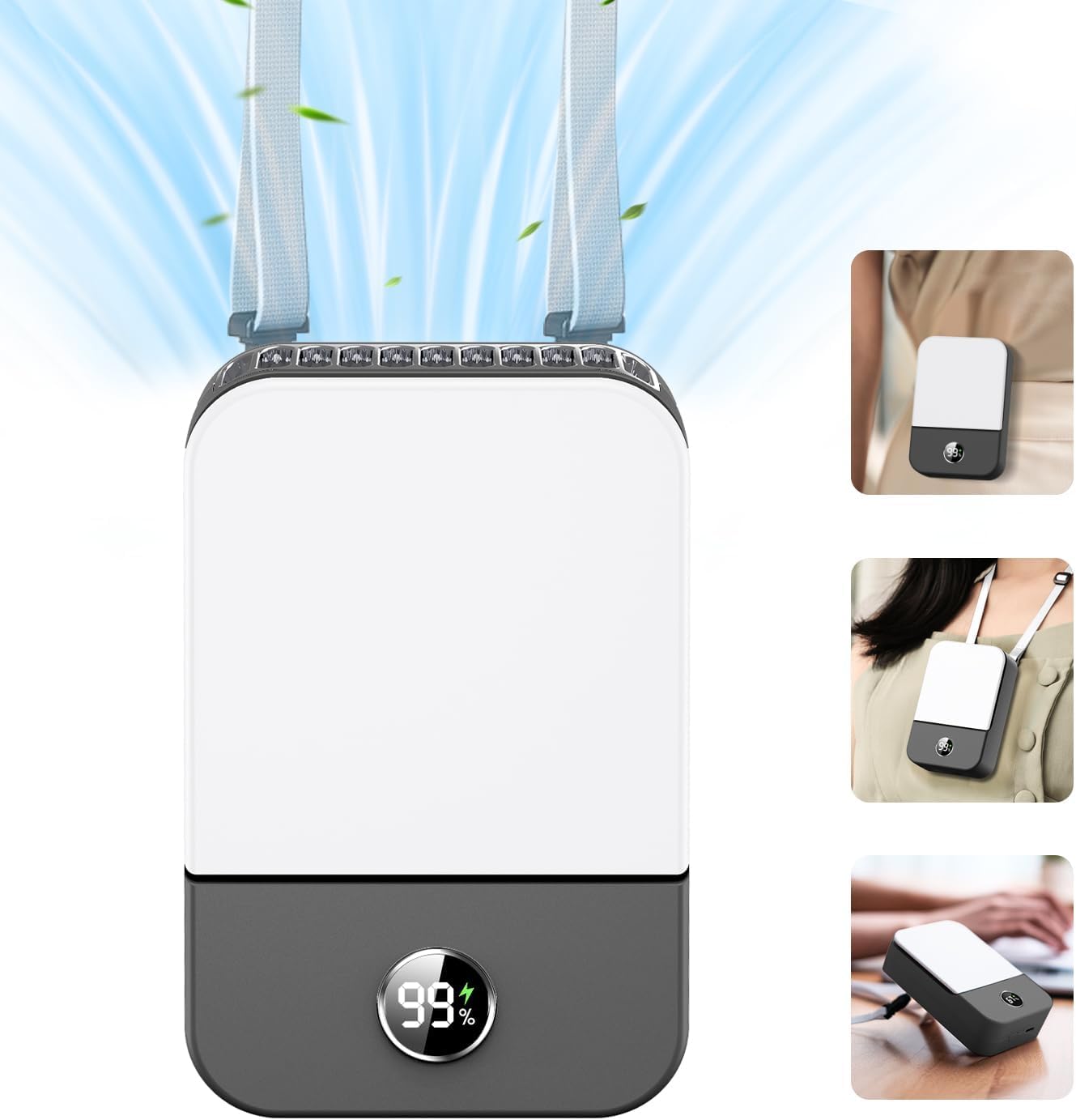 NALACAL Portable Neck FanHome EnvironmentStrong Breeze with Cutting edge Turbine EngineExperience a reviving breeze whenever with this versatile neck fan, furnished with a high level turbine engine. It highlights three movable fan speeds, permitting you t