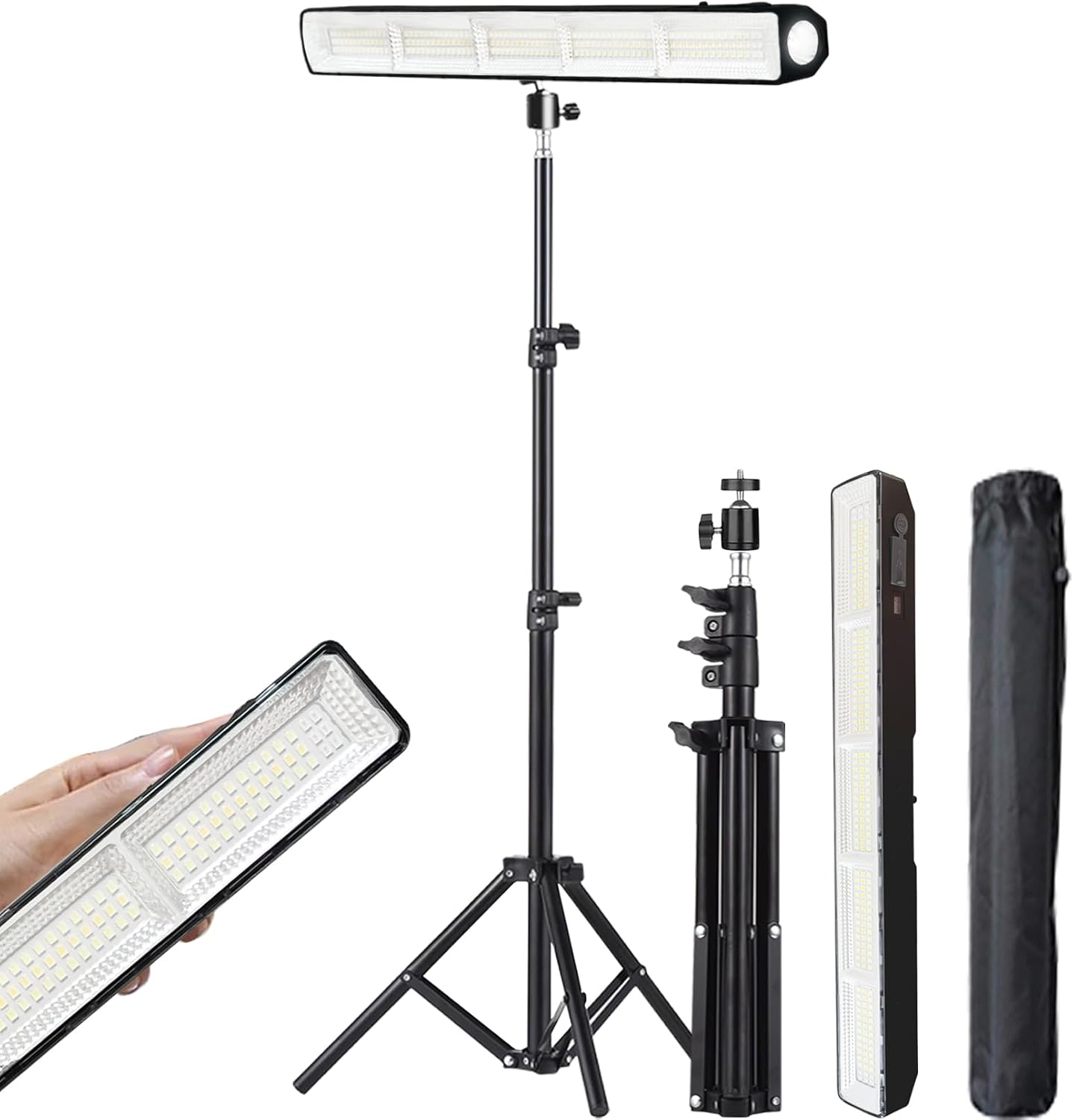 BOYKIM 8000LM Rechargeable LED Work Light with Tripod, 10000mAh Battery