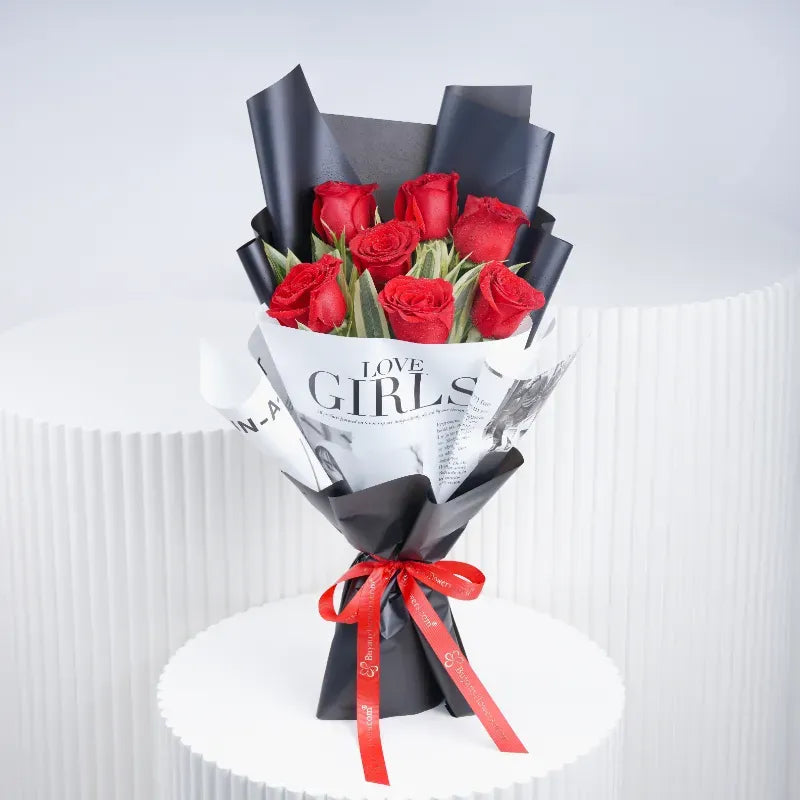 Beauty 7 red roses bouquet