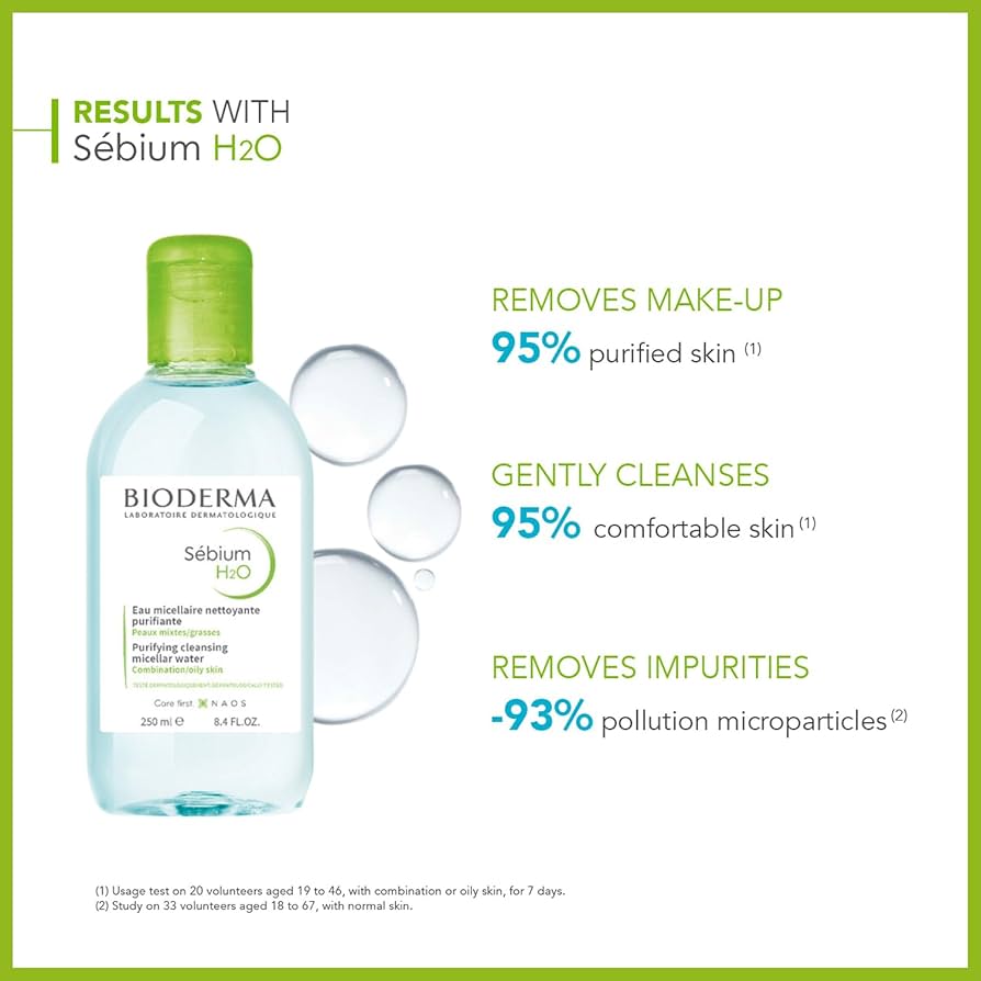 Bioderma Sebium H2O Cleansing Solution for Unisex - 16.7 oz CleanserPersonal CareExperience effective cleansing with Bioderma Sébium H2O Micellar Water, specifically formulated for combination to oily skin. This micellar solution gently removes makeup and