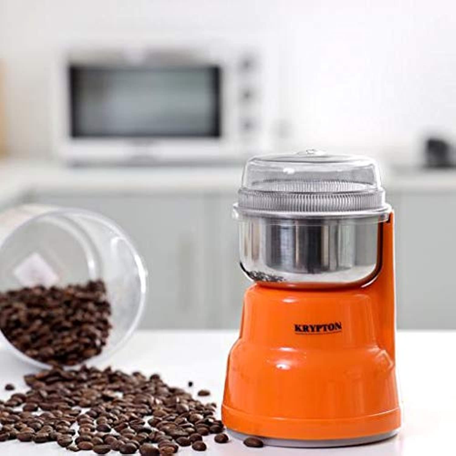 Krypton 200W Coffee Grinder 80g Capacity MillKitchen AppliancesElectric grinder with 80g capacity means a large capacity to make coffee, espresso, latte, mocha, etc. Stainless Steel Blades. The powerful 200W motor and the strong and durable stainless stee
