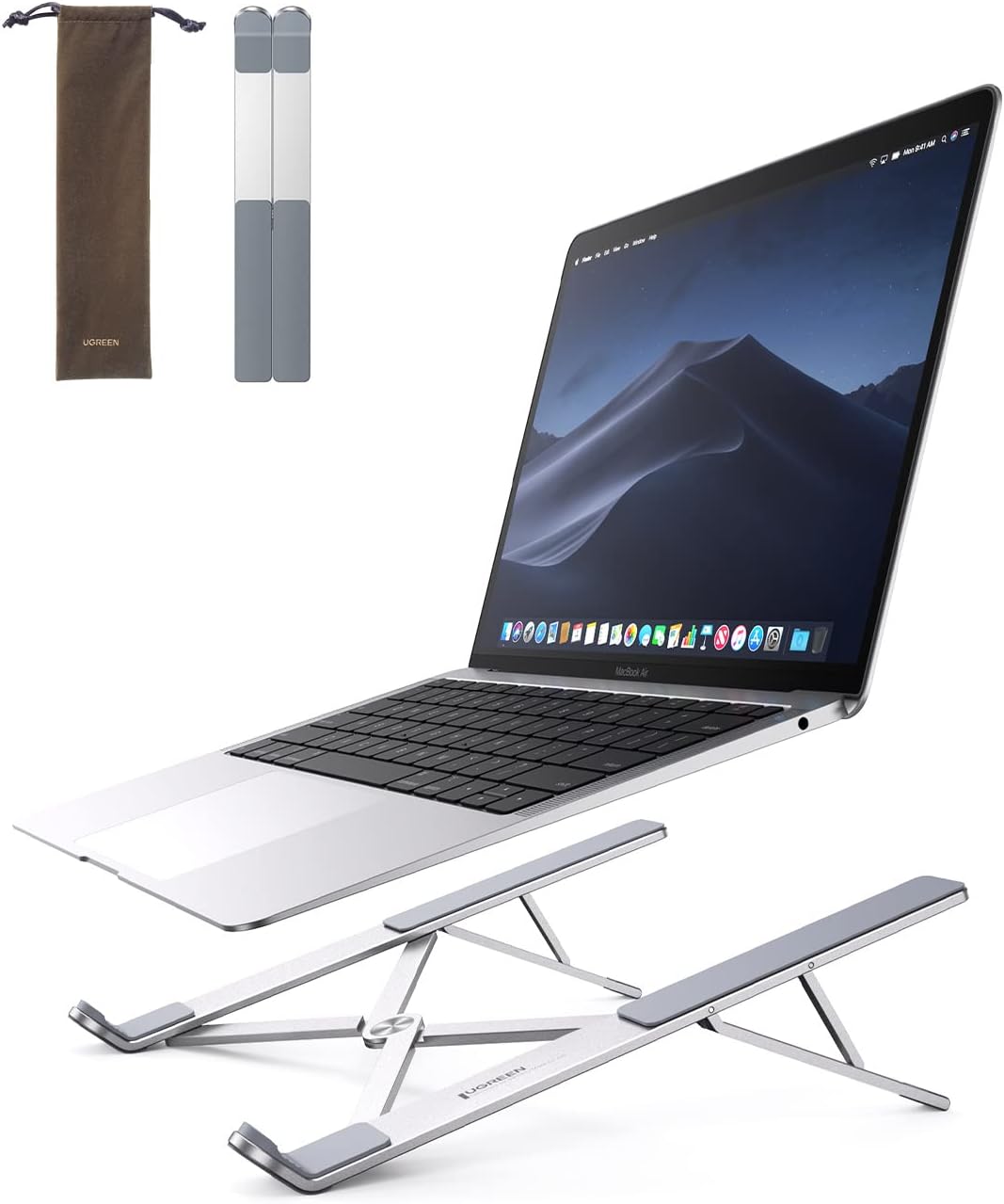 UGREEN Aluminum Alloy Adjustable Laptop Stand – Ergonomic, Portable & Foldable, Compatible with MacBook Pro/Air, Chromebook, MateBook & MoreComputer & Laptop AccessoriesStable Triangle DesignElevate your laptop to the optimal viewing angle with the UGREEN