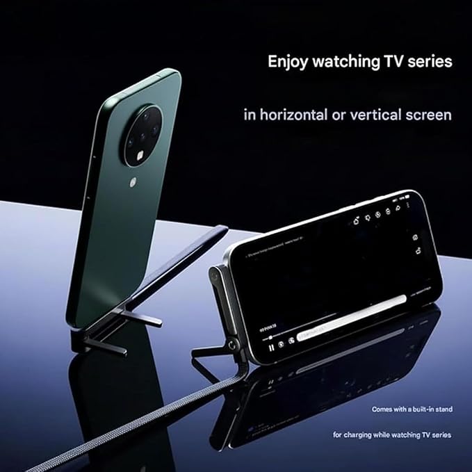 USB C cable with foldable phone stand