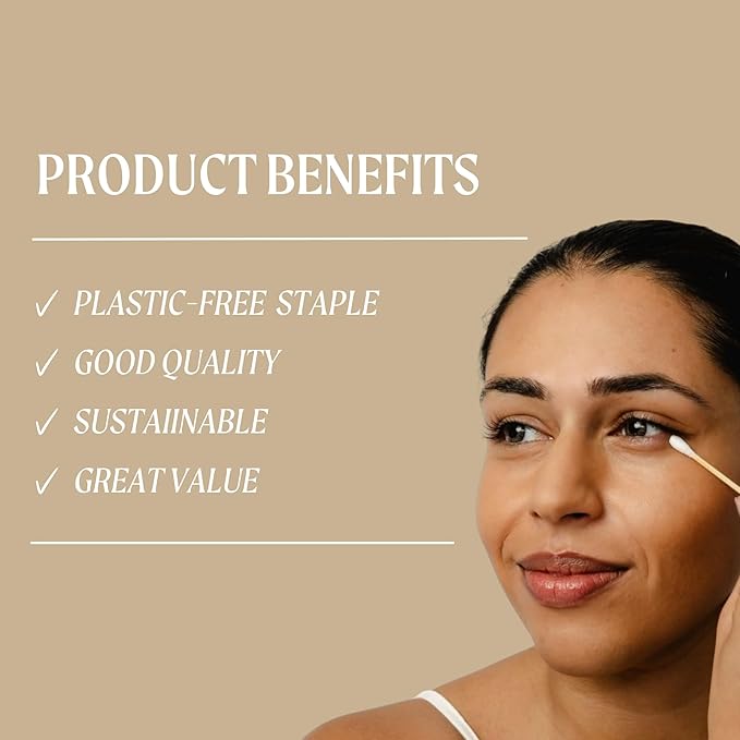 UpCircle Bamboo Cotton Buds 200 – Organic Cotton, Biodegradable, Plastic-Free, B Corp, Vegan
