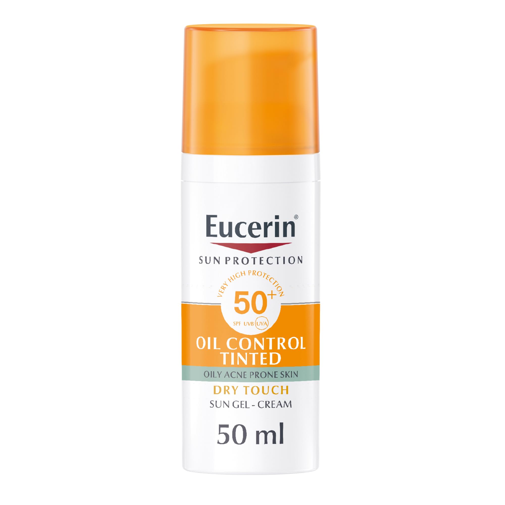 Eucerin Face Sunscreen Oil Control Gel-Cream Dry Touch, High UVA/UVB, SPF 50+, Light Texture Sun Protection, Suitable Under Make-Up, For Blemish-Prone Skin, 50ml