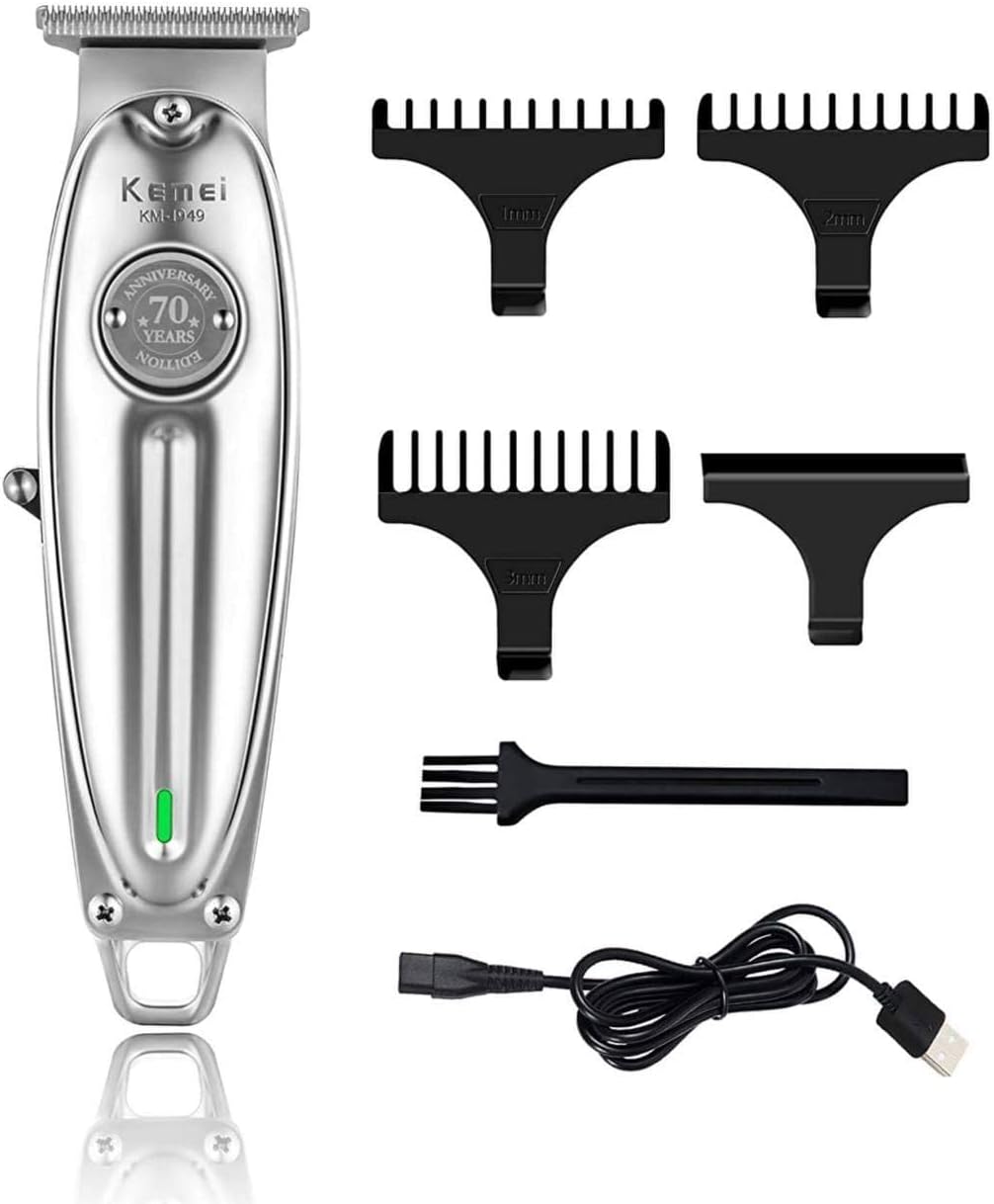 Kemei Original KM-1949 Professional Rechargeable and Cordless Hair Clipper Trimmer for Men - SilverMens GroomingPROFESSIONAL HAIR CLIPPER: From Kemei professional commercial grade line of products, the Limited Edition 70 Year clipper is designed for smoot