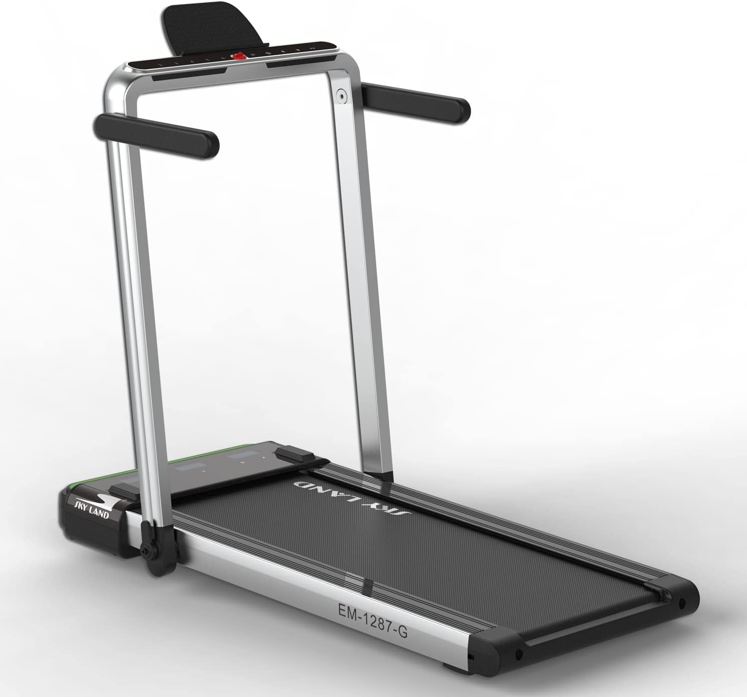 SKY LAND EM-1287-G 2-in-1 Foldable Treadmill | 4HP Peak, 12 Programs, App Control, Gray