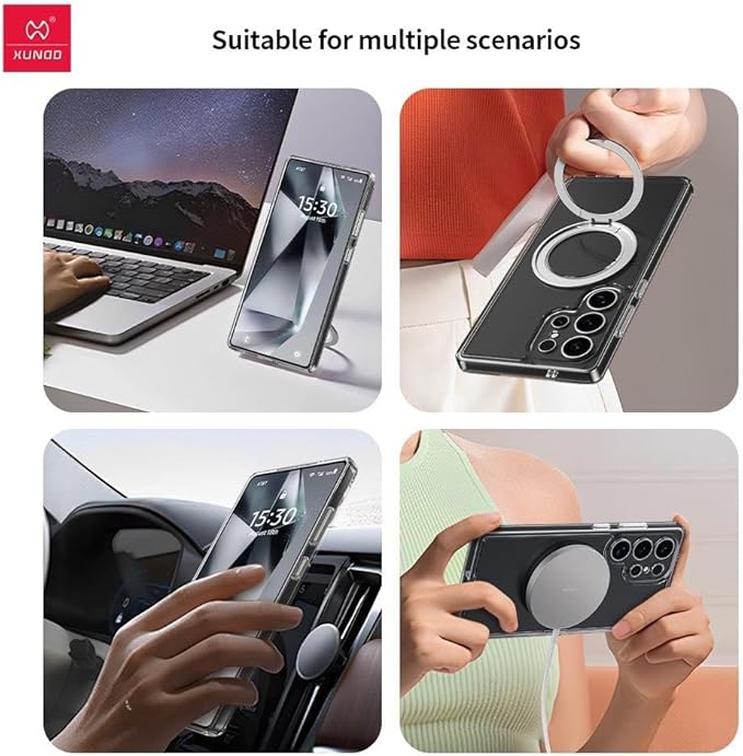 XUNDD Hard Case Compatible with Samsung S25 Ultra Beatle Magnetic Holder Full Protection Shock Absorption AntiScratch Non Yellowing Ring Holder and Stand Precise Cutouts (Black)Mobile Accessories240W USB-C to USB-C Charging Cable: Features a high-performa