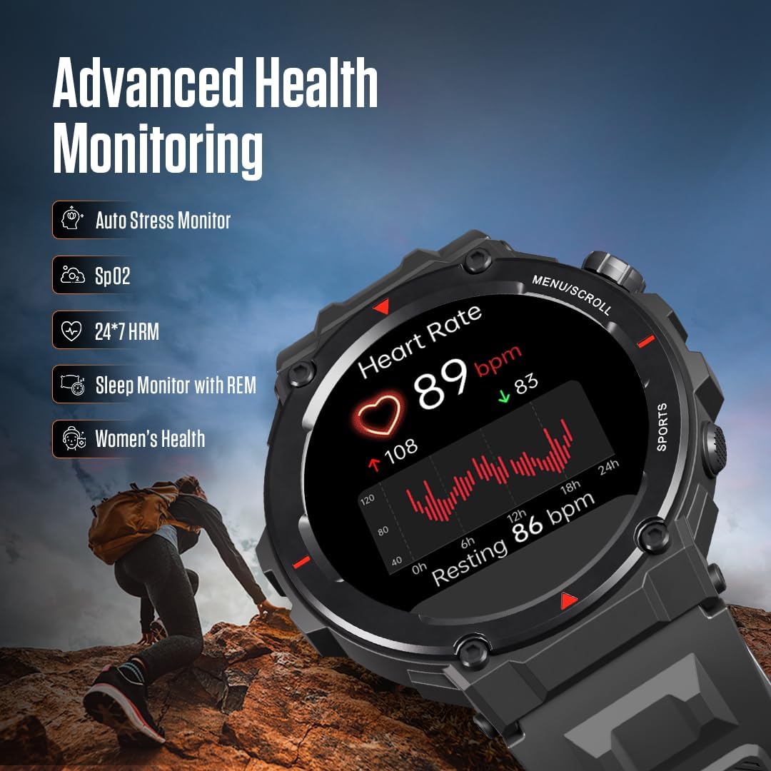 Fastrack Xtreme PRO Smartwatch – 1.43" AMOLED Display, Bluetooth Calling, AI Voice Assistant, 100+ Sports Modes, 5-Day Battery, IP68 UAE