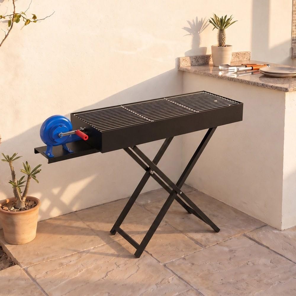 Danube Home Inferno Portable Charcoal BBQ Grill – Black Steel