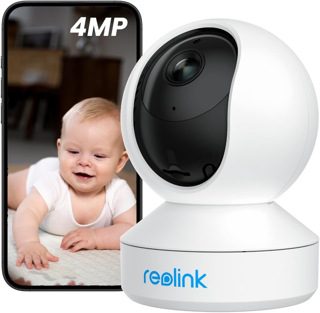 REOLINK E1 Pro 4MP 360 Pan Tilt Indoor Camera for Baby Monitor, 2K UHD Plug-in, 2.4G / 5GHz WiFi, Micro SD Card and Cloud storage, Motion Alert, Night Vision Security CamSecurity & Surveillance SystemsAlways Keep an Eye on Your Beloved Ones Much Clearer t