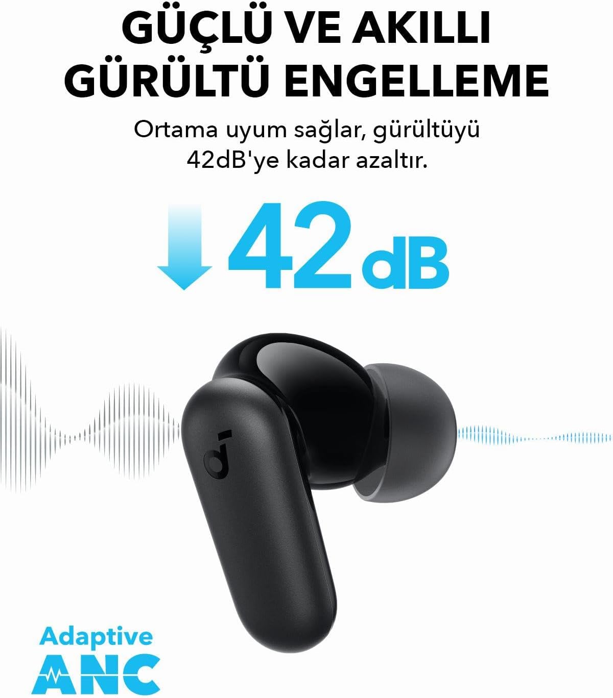 Soundcore R50i NC Wireless Bluetooth Earphones – Noise Cancelling, 45H Playtime, Powerful Bass, IP54 – Black (UAE)HeadphonesElevate your audio experience with the Soundcore R50i NC Wireless Bluetooth Earphones. Designed for audiophiles and active users in