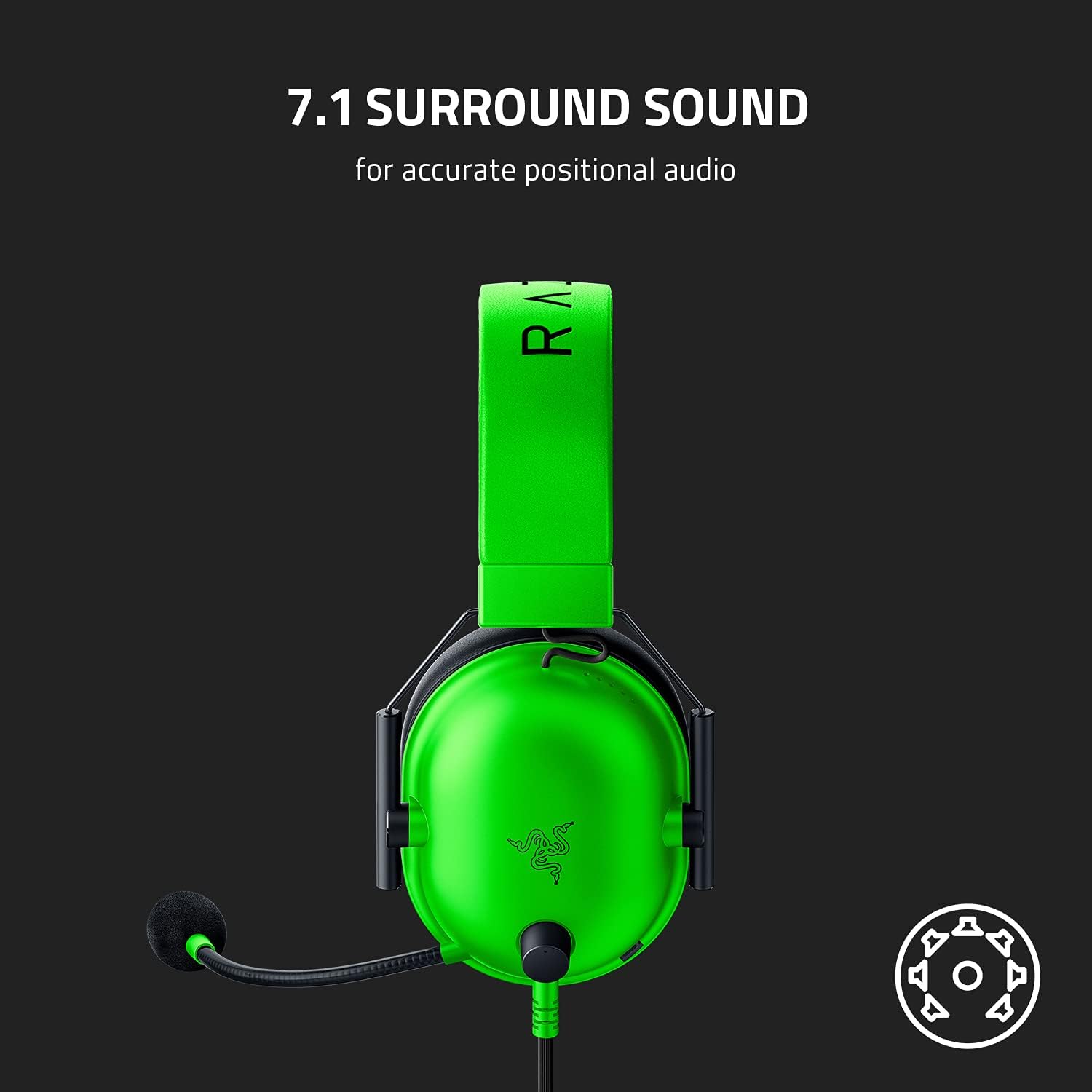 Razer Blackshark V2 X Green Gaming HeadsetGaming Headsets🎮 Multi-Platform Compatibility: Seamlessly connects via 3.5mm jack to PC, Mac, Xbox, PlayStation, Nintendo Switch, and mobile devices. 🔊 Razer TriForce 50mm Drivers: Delivers rich trebles, clear m