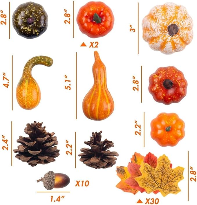 TAPIT Faux Velvet Pumpkin Decor Set – Mixed Autumn Pack