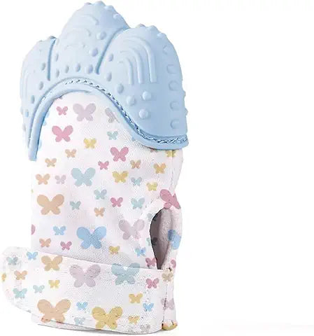 Babyjem - Baby Tooth Scarifying Gloves Butterfly Blue 3 Months+