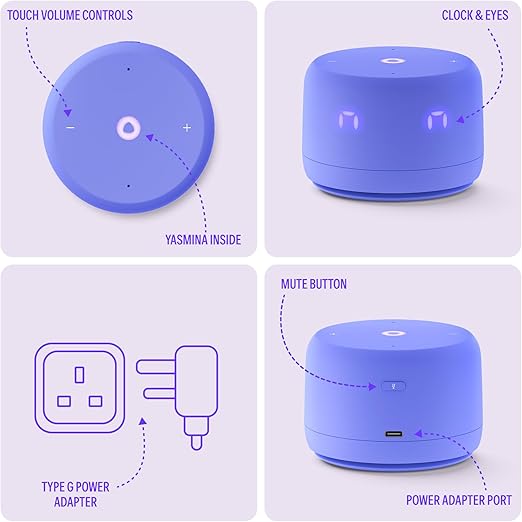 Yasmina Lite AI Enabled Smart Speaker | Voice-Controlled Assistant UAELED Lights/Speaker/ChargingBring intelligence and style to your space with the Yasmina Lite AI Smart Speaker. Compact yet powerful, this voice-enabled device is designed to make your ev