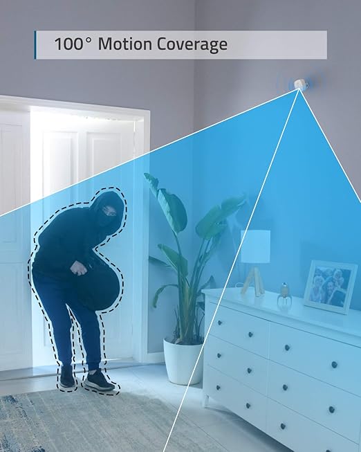 eufy Security Motion Sensor – T8910021, 100°, 30ft, 2-Year Battery, Adjustable Sensitivity, White