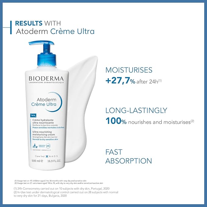 Bioderma Atoderm Creme Ultra-nourishing cream for Normal to sensitive dry skin, 500mlPersonal CareBioderma Atoderm Crème Ultra is a nourishing moisturizer designed for normal to dry sensitive skin. Suitable for the entire family (excluding premature infan