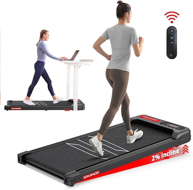 Sparnod Fitness Walking Pad Treadmill 2.5 HP – Compact Under Desk Treadmill 1–6 km/h, LED Display, Shock Absorption, Foldable Slim Design,  STH 3002 (Plus / Advanced)