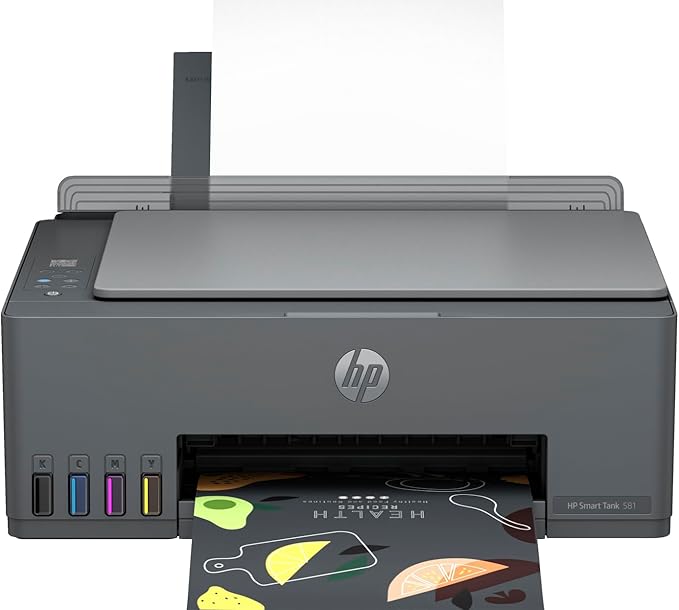 HP Smart Tank 581 Wireless All-in-One Printer – Print, Scan, Copy – Up to 6000 Black or 6000 Colour Pages, High-Yield Ink Tank, Wi-Fi, HP Smart App – Grey [4A8D4A]