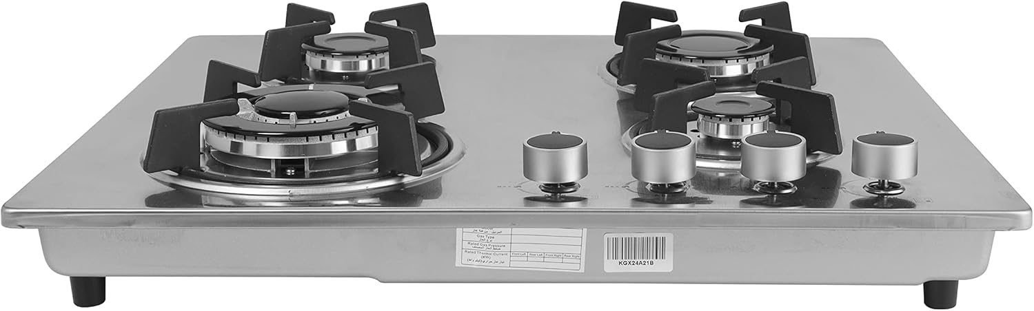 Krypton-2-in-1 Built-in Gas Hob, 4 Burner with Stainless Steel Top KNGC6320 - SilverKitchen AppliancesThis Krypton 2-in-1 Built-in Gas Hob is made of high-quality material, the blue flame can protect the bottom of the pot from discoloration and oxidation,