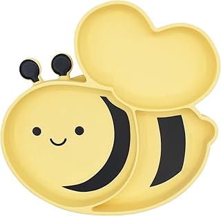 Melli Silicone Divided Plate - Bee  Yellow