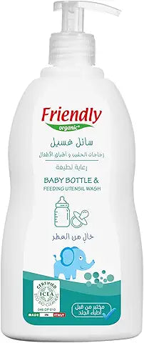 Friendly Organic 500ml Fragrance Free Baby Bottle & Feeding Utensil Wash, Clear