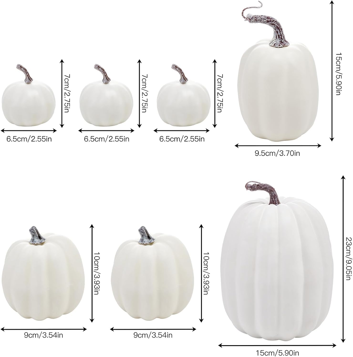 Krauad White Pumpkins – Elegant Farmhouse Table Decoration