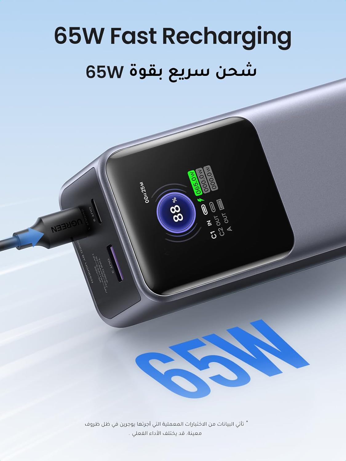 UGREEN Nexode Power Bank 20000mAh 130W PD Fast Charging, 2 USB-C and 1 USB-A Portable Charger, Smart Digital Display Battery Pack for MacBook, iPad Pro, iPhone 16 Series, Galaxy S25UMobile AccessoriesPowerful Charging Anytime, Anywhere Massive 20000mAh Ca