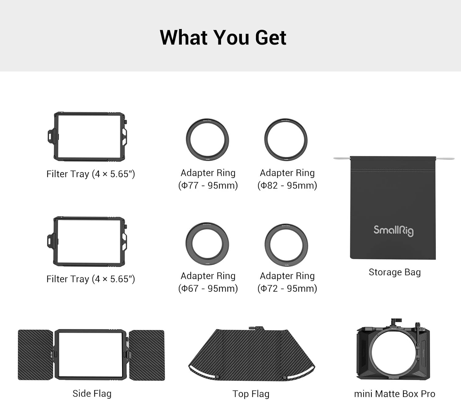 SmallRig Mini Matte Box 3196 SmallRig Mini Matte Box Pro 3680Camera AccessoriesIntroducing SMALLRIG Mini Matte Box Pro, the perfect accessory for mirrorless DSLR cameras. With 4 filter trays and a wide range of adapter rings, this product will elevate you